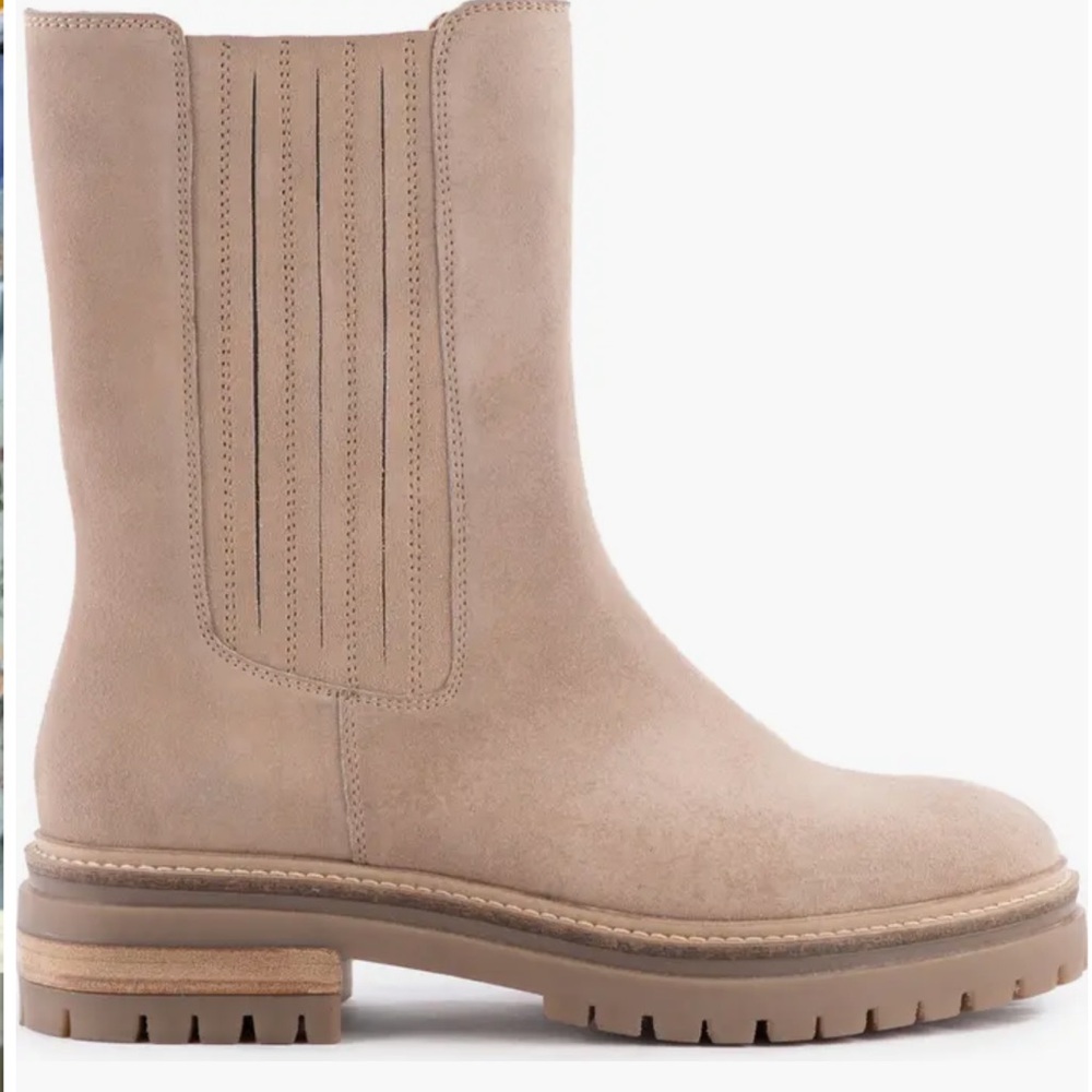 Seychelles Cover Me Up Platform Bootie Tan Leather Lug Sole Size 7 NWT
